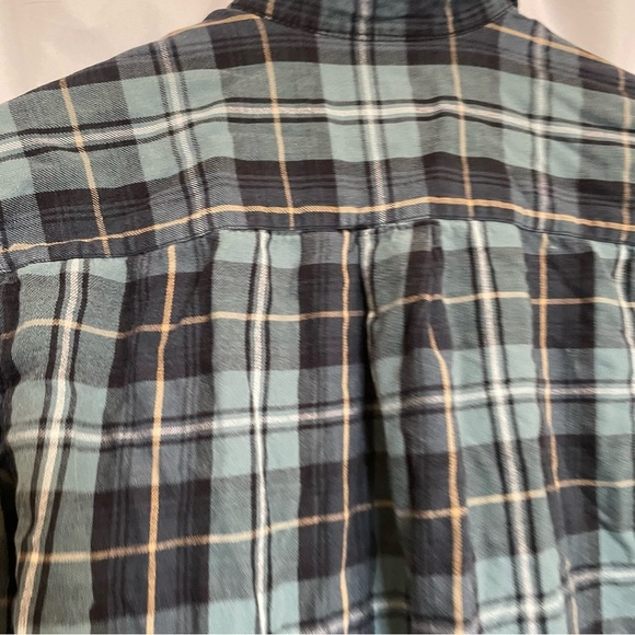 ST JOHNS BAY Men’s Green Blue Plaid Flannel Long Sleeve Size Medium - Picture 10 of 11